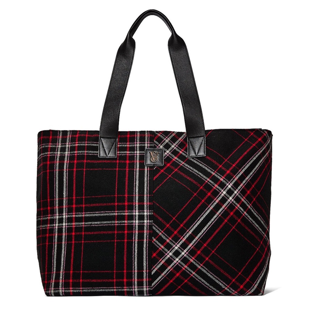 NWT Victoria’s Secret Plaid Tote Bag